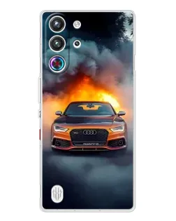 Чехол для ZTE Nubia RedMagic 10 Pro с картинкой «Audi в огненном дыму»