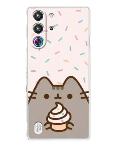 Чехол для ZTE Nubia RedMagic 10 Pro с картинкой «Пушин с кексом»