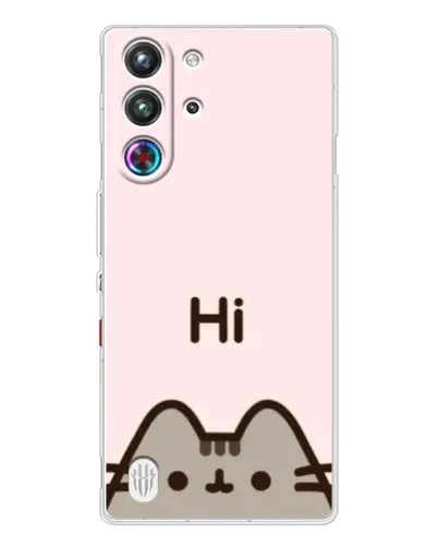 Чехол для ZTE Nubia RedMagic 10 Pro с картинкой «Пушин говорит Hi»