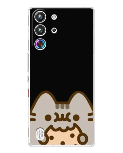 Чехол для ZTE Nubia RedMagic 10 Pro с картинкой «Пушин на черном»