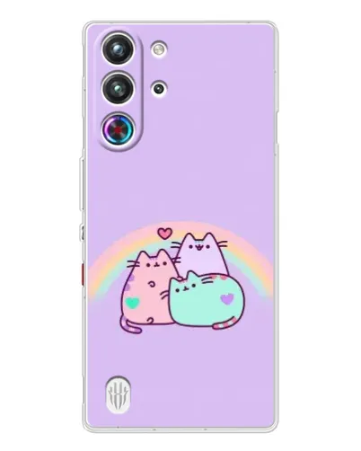 Чехол для ZTE Nubia RedMagic 10 Pro с картинкой «Радужные Пушины»