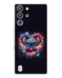 Чехол для ZTE Nubia RedMagic 10 Pro с картинкой «Stitch в цветах»