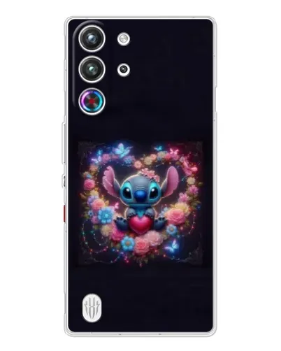 Чехол для ZTE Nubia RedMagic 10 Pro с картинкой «Stitch в цветах»