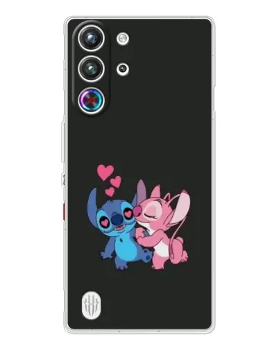 Чехол для ZTE Nubia RedMagic 10 Pro с картинкой «Анжел целует Стича»
