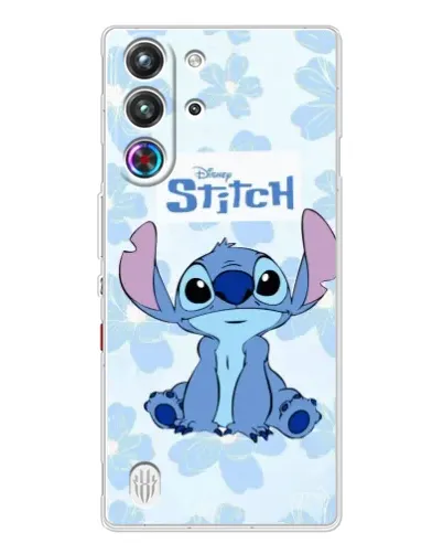 Чехол для ZTE Nubia RedMagic 10 Pro с картинкой «Stitch среди цветов»