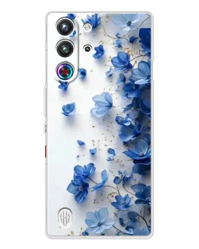 Чехол для ZTE Nubia RedMagic 10 Pro с картинкой «Голубой цветочный каскад» Чехол для ZTE Nubia RedMagic 10 Pro с картинкой «Голубой цветочный каскад»