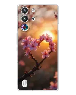 Чехол для ZTE Nubia RedMagic 10 Pro с картинкой «Розовый цвет сердце на фоне заката» Чехол для ZTE Nubia RedMagic 10 Pro с картинкой «Розовый цвет сердце на фоне заката»