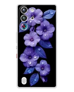 Чохол для ZTE Nubia RedMagic 10 Pro з картинкою «Фіолетові квіти з росою»