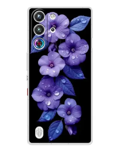 Чехол для ZTE Nubia RedMagic 10 Pro с картинкой «Фиолетовые цветы с росою» Чехол для ZTE Nubia RedMagic 10 Pro с картинкой «Фиолетовые цветы с росою»