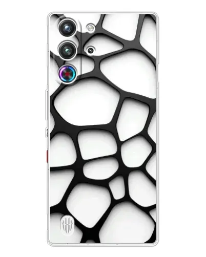 Чехол для ZTE Nubia RedMagic 10 Pro с картинкой «Белая объемная сетка»