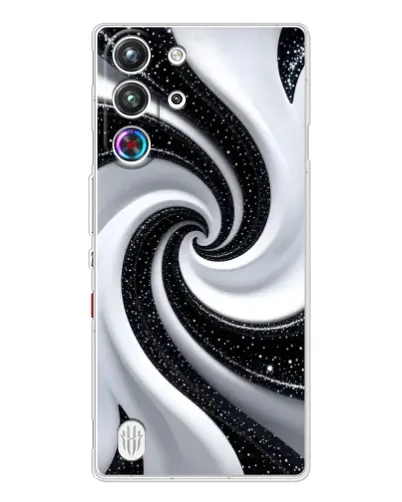 Чехол для ZTE Nubia RedMagic 10 Pro с картинкой «Черно-белая спираль»