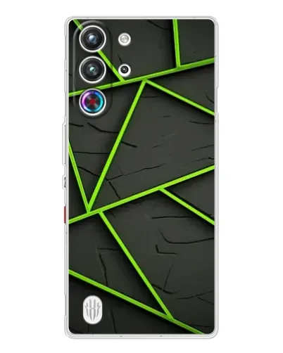Чехол для ZTE Nubia RedMagic 10 Pro с картинкой «Зеленые геометрические линии»
