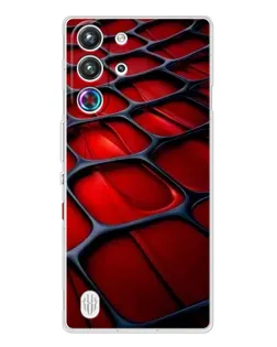 Чехол для ZTE Nubia RedMagic 10 Pro с картинкой «Красная глянцевая сетка»