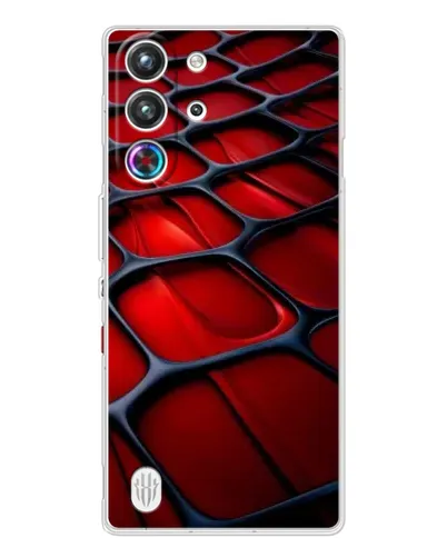 Чехол для ZTE Nubia RedMagic 10 Pro с картинкой «Красная глянцевая сетка»