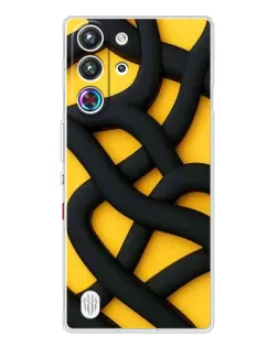 Чехол для ZTE Nubia RedMagic 10 Pro с картинкой «Черное желтое переплетение»