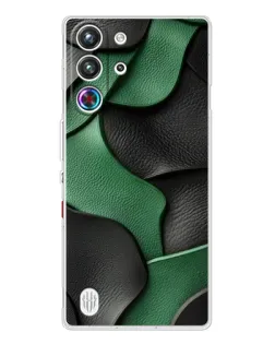 Чехол для ZTE Nubia RedMagic 10 Pro с картинкой «Зеленые кожаные волны»