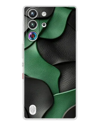 Чехол для ZTE Nubia RedMagic 10 Pro с картинкой «Зеленые кожаные волны»