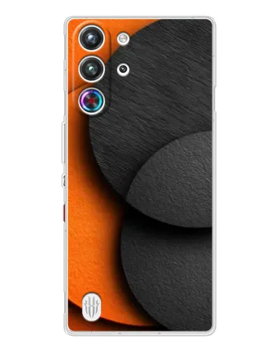 Чехол для ZTE Nubia RedMagic 10 Pro с картинкой «Геометрия оранжевых кругов»