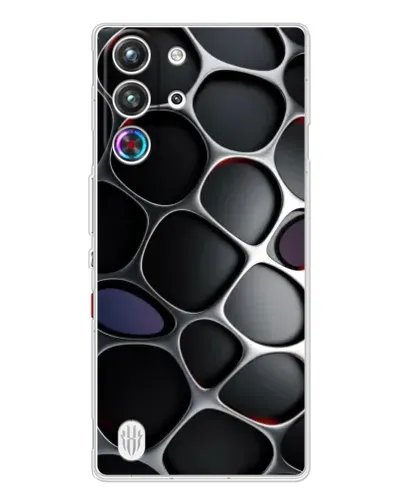 Чехол для ZTE Nubia RedMagic 10 Pro с картинкой «Объемная темная решетка»