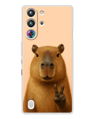 Чехол для ZTE Nubia RedMagic 10 Pro с картинкой «Капибара виктория»