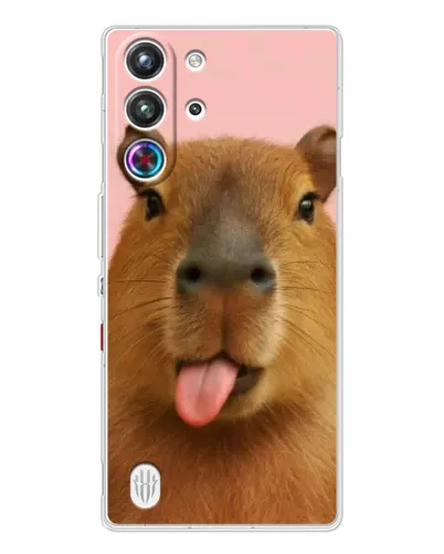Чехол для ZTE Nubia RedMagic 10 Pro с картинкой «Капибара с языком»