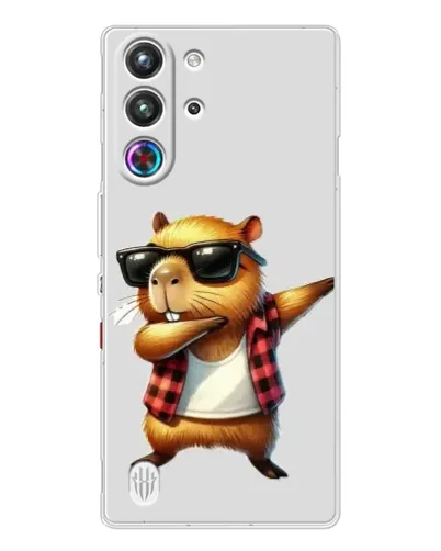 Чехол для ZTE Nubia RedMagic 10 Pro с картинкой «Капибара рэпер даб»