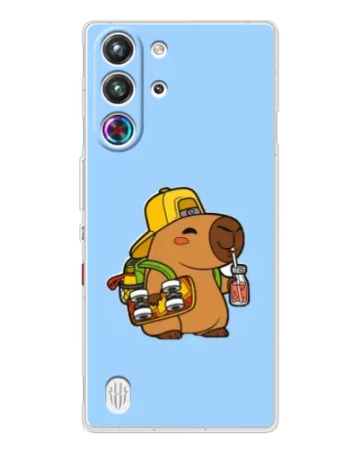 Чехол для ZTE Nubia RedMagic 10 Pro с картинкой «Капибара на скейте»