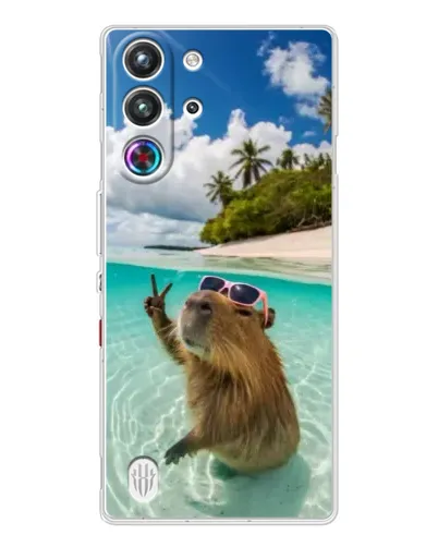 Чехол для ZTE Nubia RedMagic 10 Pro с картинкой «Капибара на море»