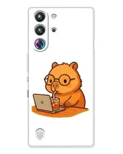 Чехол для ZTE Nubia RedMagic 10 Pro с картинкой «Капибара с ноутбуком» Чехол для ZTE Nubia RedMagic 10 Pro с картинкой «Капибара с ноутбуком»
