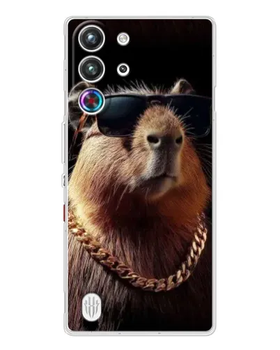 Чехол для ZTE Nubia RedMagic 10 Pro с картинкой «Капибара золотая цепь»