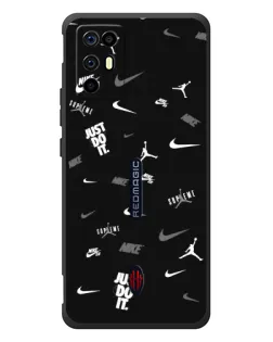Чехол для ZTE Nubia RedMagic 6R с картинкой «Nike Black Pattern»