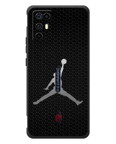 Чехол для ZTE Nubia RedMagic 6R с картинкой «Jordan Dark Carbon»