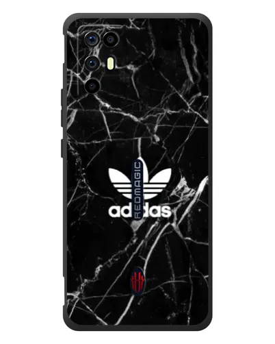 Чехол для ZTE Nubia RedMagic 6R с картинкой «Белый мрамор Adidas»