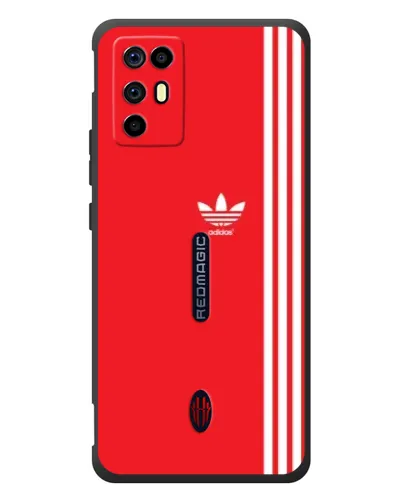 Чехол для ZTE Nubia RedMagic 6R с картинкой «Красный минимализм Adidas»
