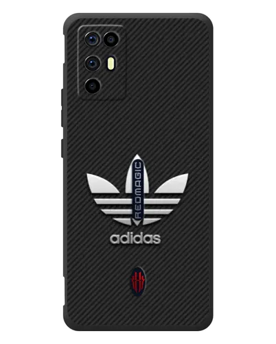 Чехол для ZTE Nubia RedMagic 6R с картинкой «Adidas Карбоновая текстура»