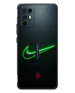 Чохол для ZTE Nubia RedMagic 6R з картинкою «Неоновий контур Nike»