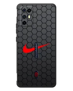 Чехол для ZTE Nubia RedMagic 6R с картинкой «Nike — карбоновая сетка»