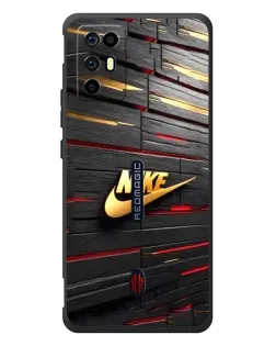Чехол для ZTE Nubia RedMagic 6R с картинкой «Золотой Nike на металле»
