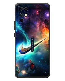 Чехол для ZTE Nubia RedMagic 6R с картинкой «Космический Nike Swoosh»