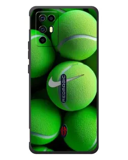 Чехол для ZTE Nubia RedMagic 6R с картинкой «Теннисные мячи Найк»