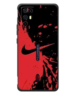 Чехол для ZTE Nubia RedMagic 6R с картинкой «Красные брызги Nike»