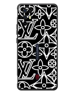 Чехол для ZTE Nubia RedMagic 6R с картинкой «Черно-белый узор LV»