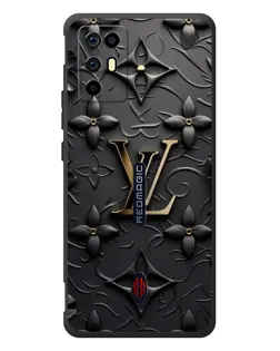 Чехол для ZTE Nubia RedMagic 6R с картинкой «Кожаная текстура LV»