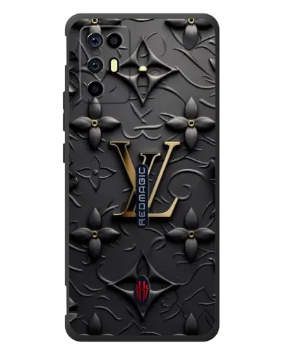 Чехол для ZTE Nubia RedMagic 6R с картинкой «Кожаная текстура LV»