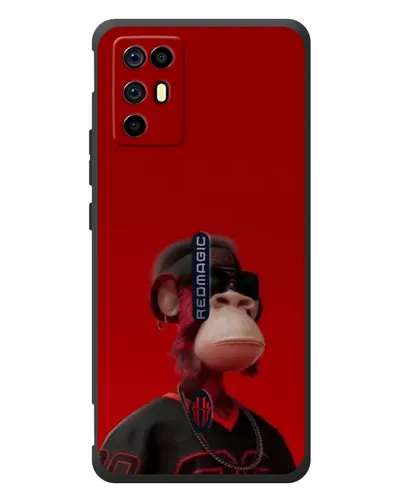 Чехол для ZTE Nubia RedMagic 6R с картинкой «Bored Ape в красном» Чехол для ZTE Nubia RedMagic 6R с картинкой «Bored Ape в красном»