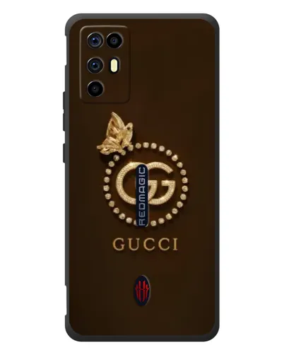 Чехол для ZTE Nubia RedMagic 6R с картинкой «Gucci — золотая бабочка»