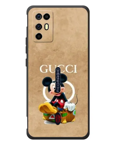 Чехол для ZTE Nubia RedMagic 6R с картинкой «Микки Маус Gucci — крафт»
