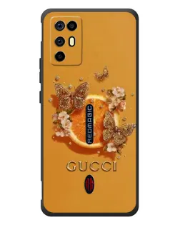 Чохол для ZTE Nubia RedMagic 6R з картинкою «Gucci — золоті метелики»