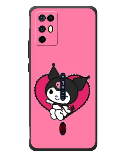 Чехол для ZTE Nubia RedMagic 6R с картинкой «Kuromi — любовь в сердце»