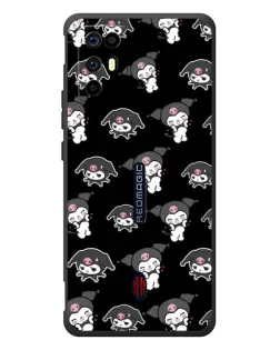 Чехол для ZTE Nubia RedMagic 6R с картинкой «Черный паттерн Kuromi»